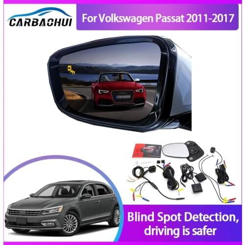 BSA BSM BSD Blind Spot Monitoring System 24GHZ Millimeter Waves Mirror LED Light Warning For Volkswagen Passat 2011-2017