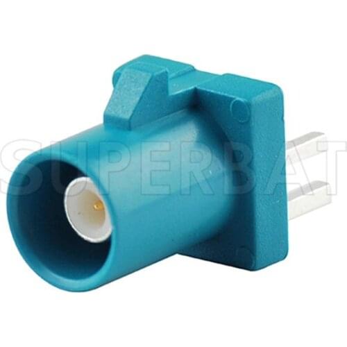 Superbat 10pcs Fakra Plug End Launch PCB Mount Waterblue/5021 Neutral Code Connector