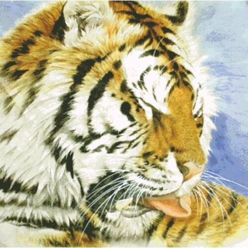 Tiger B cross stitch package animal 18ct 14ct 11ct cloth cotton silk thread embroidery DIY handmade needlework