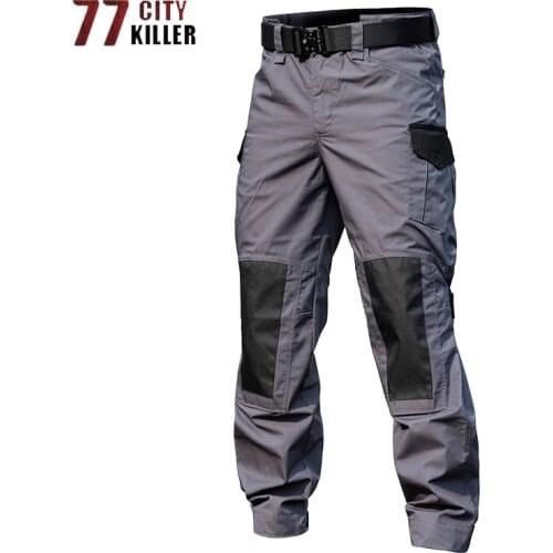 Military Tactical Pants Men Patchwork Knee Pads Elasticity Mens Trousers Multi-Pockets Waterproof Joggers Cargo Pantalon Homme