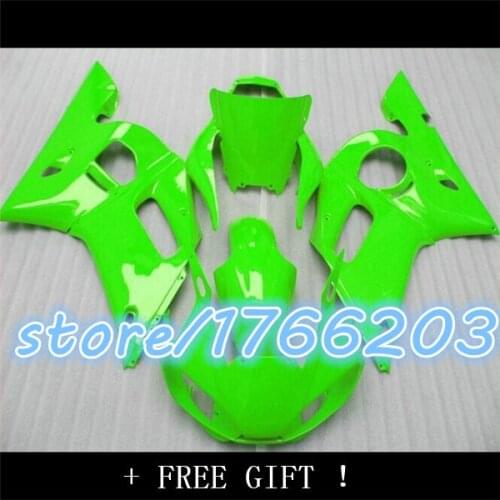 YZFR6 all green Fairing 98 99 2000 01 02 YZF-R6 98-02 Bodywork Plastic Kit Set Fit for YZF R6 1998 2002BBF