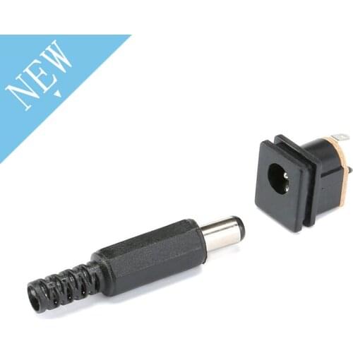10pcs 5.5X2.1mm DC Power Female Jack Plugs Socket + Plug Male SMD PCB Mounting DC015 Connetors Kit DIY Adapter Connector