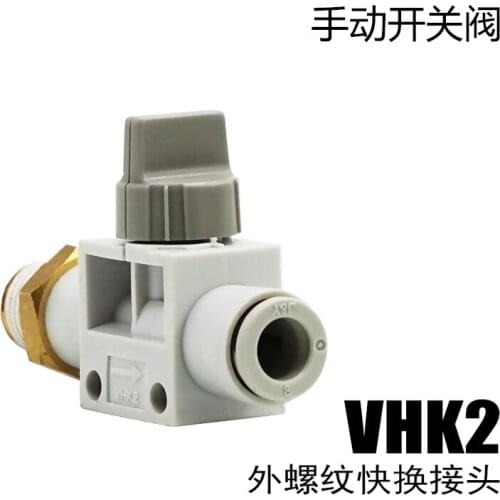 10 Pieces/package Two-position Three-way Manual Valve VHK2-M5/01S/02S/03S/04S-04F/06F/08F/10F/12F Air Hose Connector
