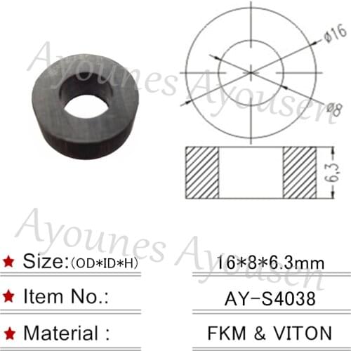 10pieces FKM Rubber Seals 16*8*6.3mm For Fuel Injector Repair Kits (AY-S4038)