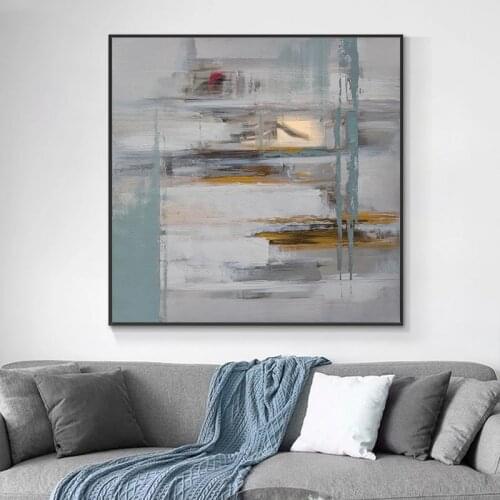 100% Hand Painted Abstract Oil Painting Wall Art Modern Minimalist Blue Style Picture Canvas Home Decor For Living Room No Frame