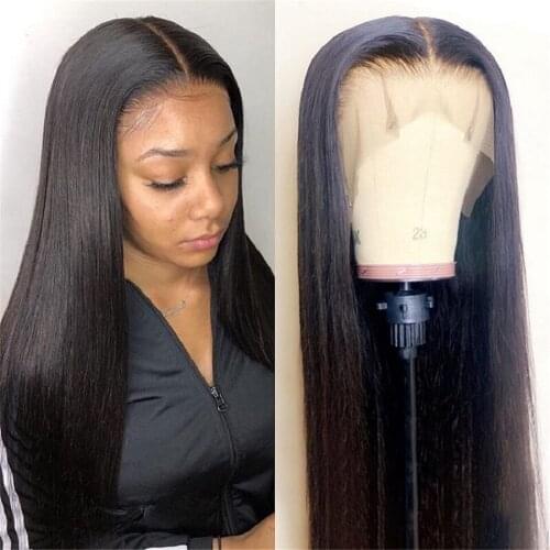 13x4 Lace Front Human Hair Wigs Pre Plucked Brazilian Bone Straight Remy Closure Wig 150% Lace Frontal Wig For Black Women