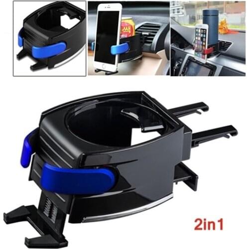 2 in 1 Adjustable Car Air Vent Cup Mount Universal Drink Clip-On Holder Soft Drink Water Coffee Bottle Stand