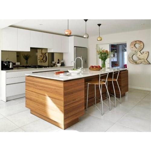 2019 hot sales 2PAC kitchen cabinets white color modern high gloss lacquer kitchen furnitures pantry L9002