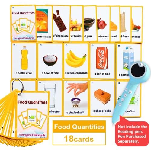 Fruits Food Quantities Kids Learn English Word Card English Children Learning Card Early Education Learning Word Cards Learning