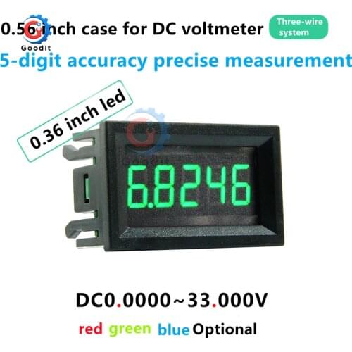 3 Wire DC 0-33.000V 0-33V Digital Voltmeter 5-Digits bit High Precision Voltage Meter Tester Red/Blue/Green