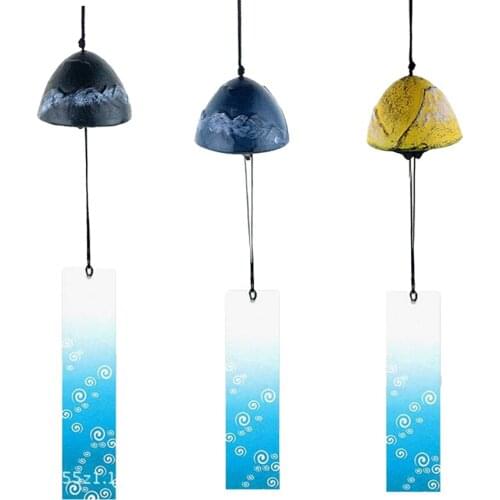 3pcs Temple Bell Japanese Wind Chime Hanging Sound Clapper Home Garden Decor - Round-Shaped