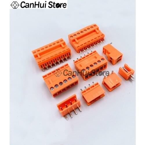 5-10PCS HT3.96 HT396 Spacing 3.96mm Orange Pluggable PCB Wiring Terminal 2P/3P/4P/5P/6P/7P/8P/9P/10P/11P/12P HT396R/V HT396K