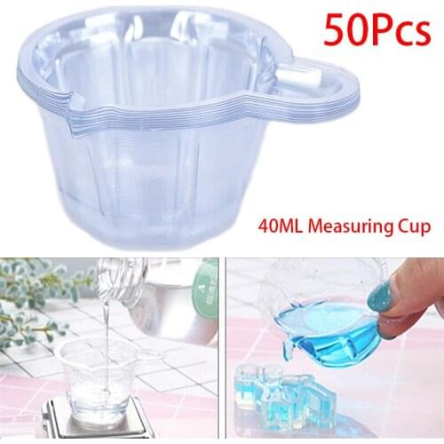 100Pcs 40ML Plastic Disposable Cups Dispenser For DIY Epoxy Resin Jewelry Making