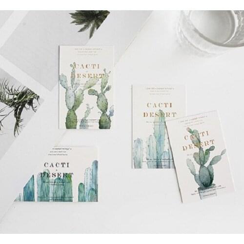 Multi-use 5.2*8cm 54pcs Mini Card Cactus DIY Scrapbooking card party invitation cards gift message card