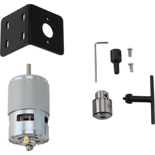 775 Motor DC 12V Lathe Press 775 Motor with Miniature Hand Drill Chuck and Mounting Bracket