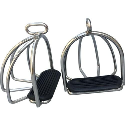 Stainless Steel Safety Stirrups With Cage Saddle Iron Horse Equipment Horse Product Knight Equipent