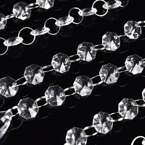 16.5FT Long Clear Garland Clear Strand Acrylic Crystal Bead Curtain Jewelry Accessories Party Decor