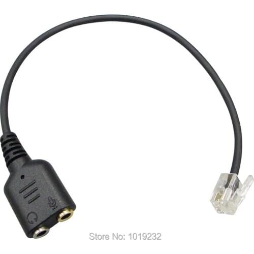 PC headset dual 3.5mm adapter 2X3.5mm to RJ9 for Yealink SIP-T19P T20P T21P T22P T26P T28P T32G T41P T38G T42G T46G T48G