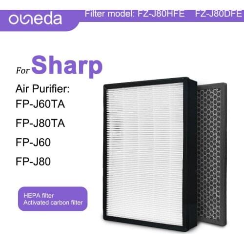 Hepa Filter FZ-J80HFE Carbon Filter FZ-J80DFE for Sharp Air Purifier FP-J60TA FP-J80TA FP-J60 FP-J80 Air Filter Exhaust Filter
