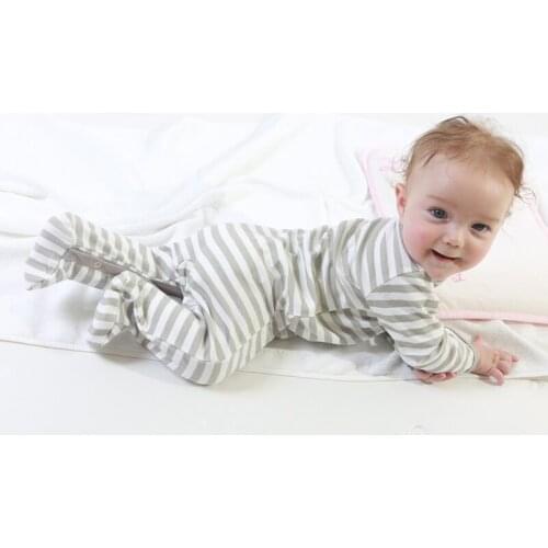 Newborn Baby Striped Cartoon Long Sleeve Footies Baby Cotton Jumpsuits