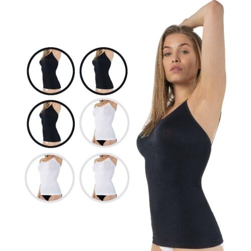 FORMeasy 6 Pack 3 White 3 Black Compression Camisole