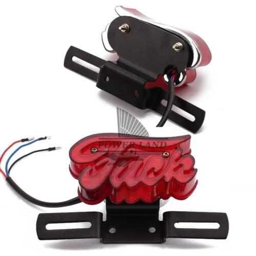 Red Lens Rear Taillight Tail Light Brake Light License Plate Stop Light With Iron Stand Fit For Harley Vintage Motorcycle