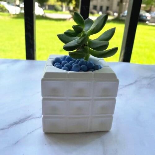 Round Square Cement Flower Pot Mold Silicone Mold Cement Plants Pot Plaster Storage Box Epoxy Resin Mould