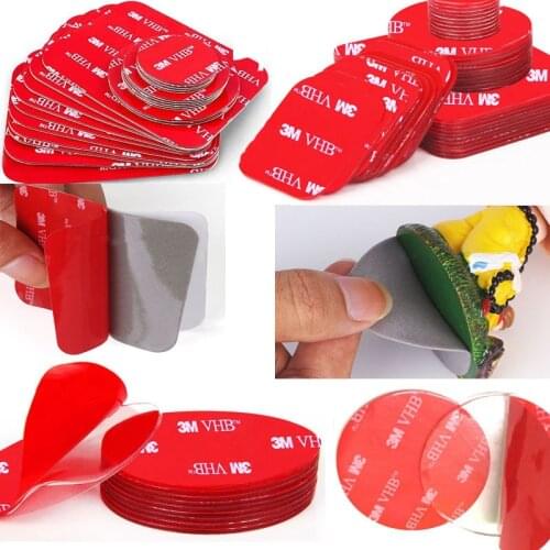 3M 10-100PCS Black Tape Rubber Foam Transpare Double-Sided Adhesive Strong Paste Surface Red Gray Bottom Office Stationery Tape