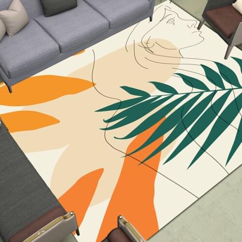 Line Woman Area Rugs Large INS Style Floor Mats European Abstract Art Home Living Room Bedroom Carpet Print Decor Doormat