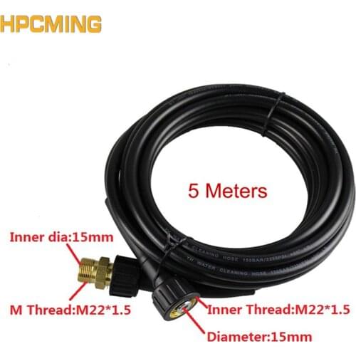 High Pressure Washer Cleaning Hose Connecting Pipe with Brass connect of M22*1.5 15mm--M22*1.5 15mm 180bar 5meter (cw023)