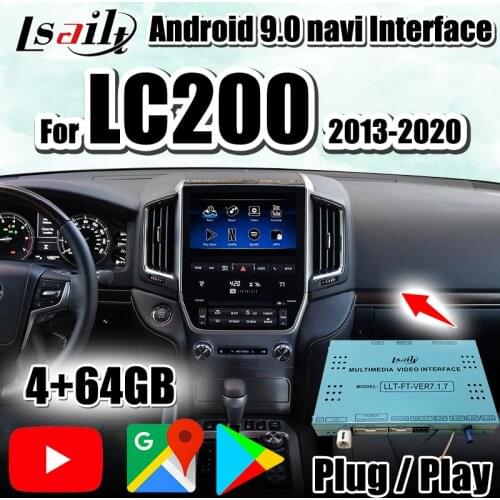 Android 9.0 Multimedia Video Interface Navigation Box for Land Cruiser LC200 VXR GXR 2013-2020 support Android auto 4+64G