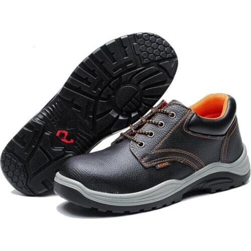 Genuine Leather Safety Steel Toe Shoes Men Oil Resistant Smash-proof Puncture Work Boots for Men Male Construction Labor Shoes