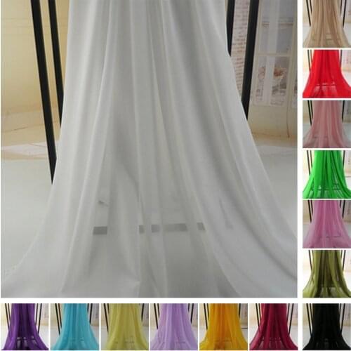 Soft Chiffon Tulle Fabric for Dress, Georgette Fabric, Red, Beige, White, Black, Pink, Blue, Green, Gray, Purple, by the Meter