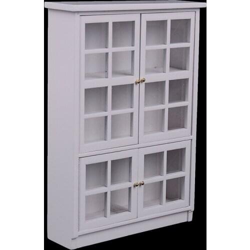 DIY Kitchen Cabin Room Furniture Kit Model White Gate Door Cabinet Doll House Kitchen Dollhouse Miniatures 1:12 Accessories