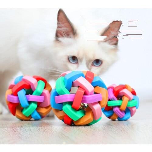 New Dog Cat Toy Color Bell Ball Vocal Dog Training Bite-resistant Molar Educational Golden Retriever Bulldog Toy Pet Supplies