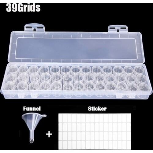 New 39 Bottles Diamond Painting Tools Accessories Storage Box Beads Container Diamond Embroidery Stone Mosaic Convenience Box