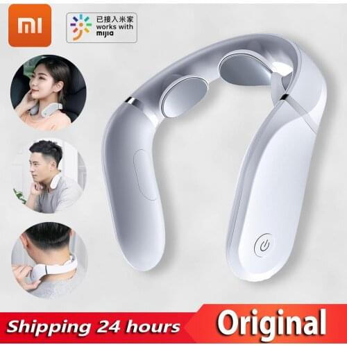 Original Xiaomi Cervical Massager G2 TENS Pulse Protect the Neck Double Effect Hot Compress L-Shaped Wear Work With Mijia App