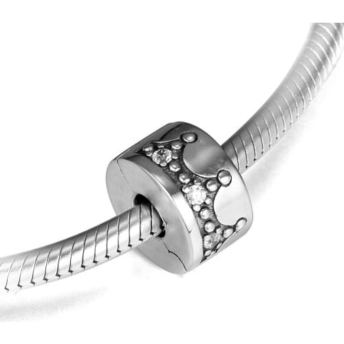 Dazzling Crown Clip Fits charms silver 925 original Bracelet Sterling Silver Jewelry Beads For Jewelry Making