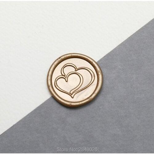 Double heart Wax Seal Stamp,party stamp,wedding seal, invitation seals,wedding invitation,star stamp