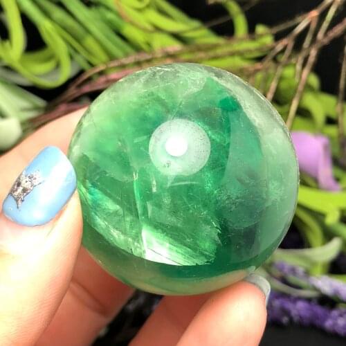 Natural fluorite crystal ball, reiki healing beautiful crafts home decoration