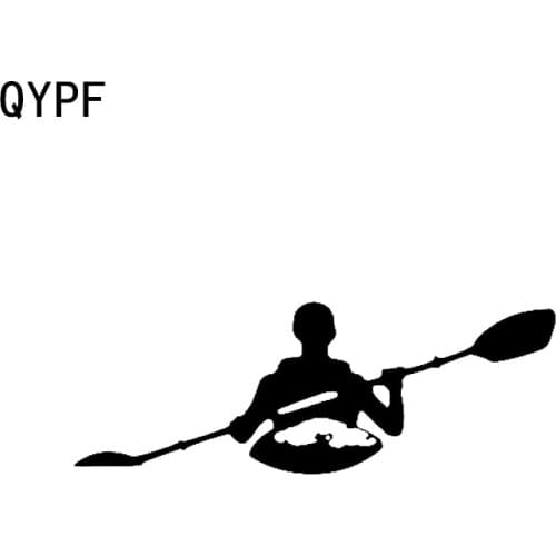 QYPF 17.2*6.1CM Outdoors Adventure Canoeing Graphic Decor Car Sticker Vinyl High Quality Black/Silver C16-1221