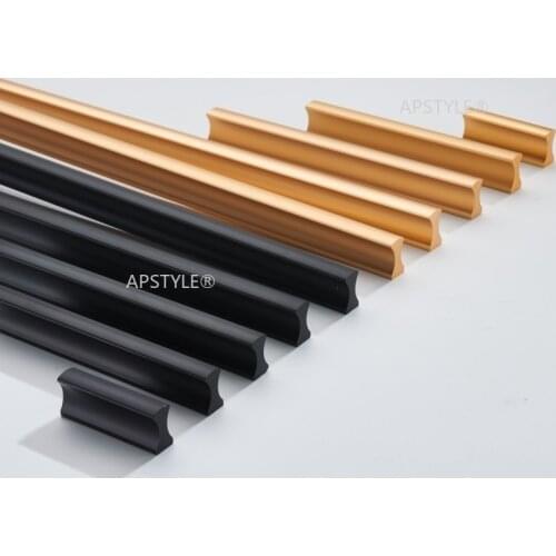 Kitchen Cabinet Pull Long Modern Zinc Alloy Silver Black Gold Wardrobe Dresser Knob Cupboard Drawer Hardware Box Handle