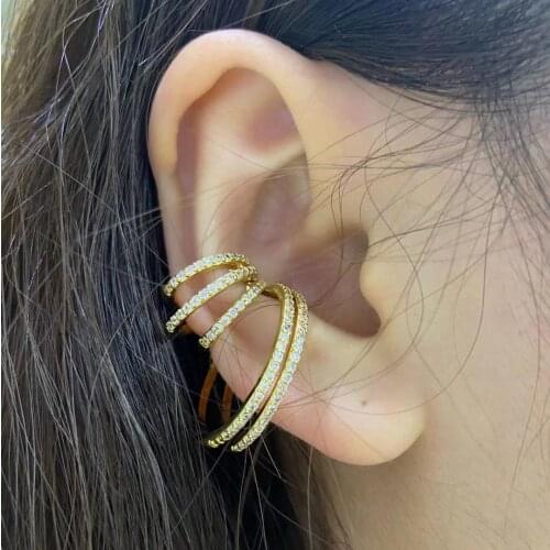 HECHENG ,1 piece, Multi-storey Blink Zircon Ear Clip ,Fashion Personality Specific Earrings For Women Jewelry