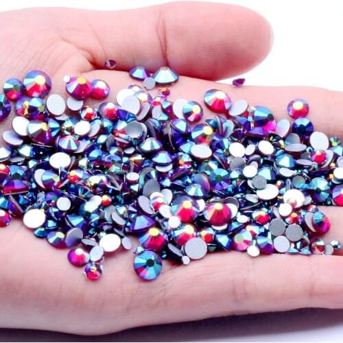 Siam AB Non Hotfix Crystal Rhinestones SS3-SS30 And Mixed Sizes Glue On Strass Diamond DIY Jewelry Making Nails Art Accessories