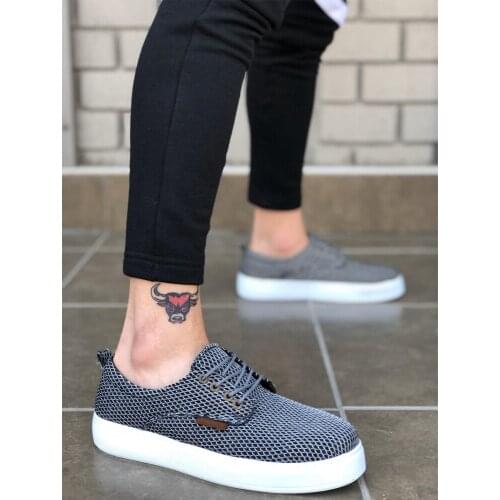 BA0112 Knack Honeycomb Pattern Black White Base Men 'S Sports Shoes