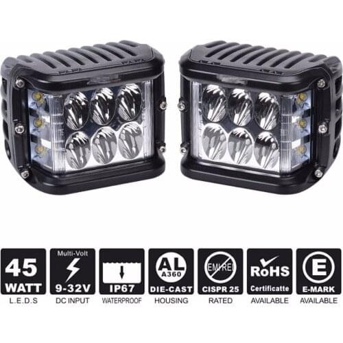 LED Pods LED Cubes Dually Side Shooter Full Reflector LED Off-Road Driving Lights for Truck UTV ATV SUV Boat Motorcycle