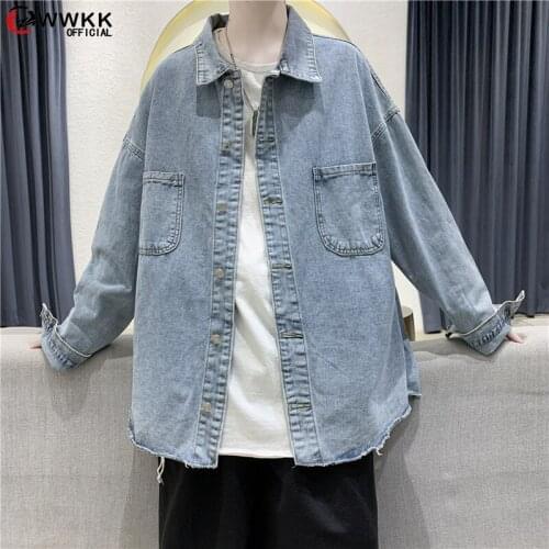 WWKK 2021 Men Jackets And Coats Loose Streetwear Casual Outwear Coats Hip Hop Mens Windbreaker Overcoat