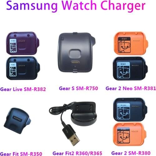 Samsung Smart Watch Charger Gear S R750 Charging Base For Gear live SM-R382 Gear2 Neo R381 R380 Fit2 SM-R360 R365 R350 Solo R710