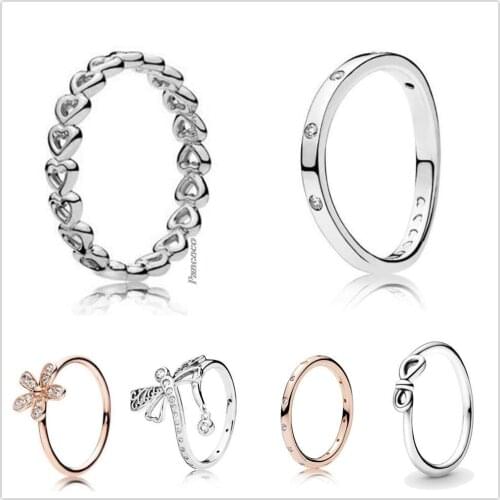 Original 925 Sterling Silver Spring Dragonfly With Crystal Ring For Women Wedding Party Gift Europe Fashion Jewelry