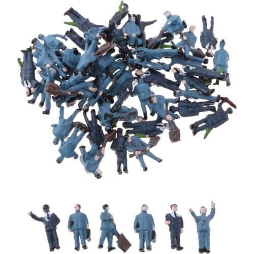1/150 Scale Mini Plastic Multicolor Worker Action Figures Model Trains Railway Workers Miniatures Layout Accessories